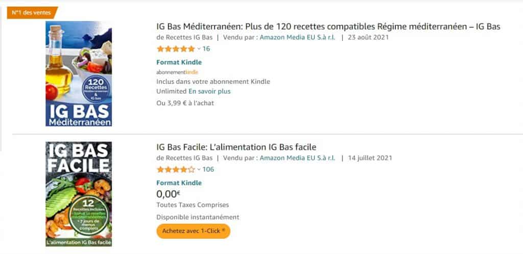 livres de recettes ig bas
