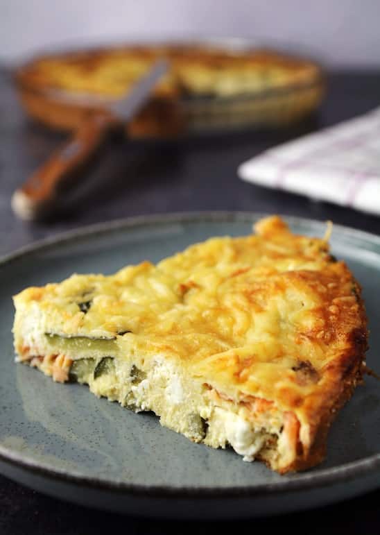 recette de quiche au saumon et à la feta sans pâte et ig bas